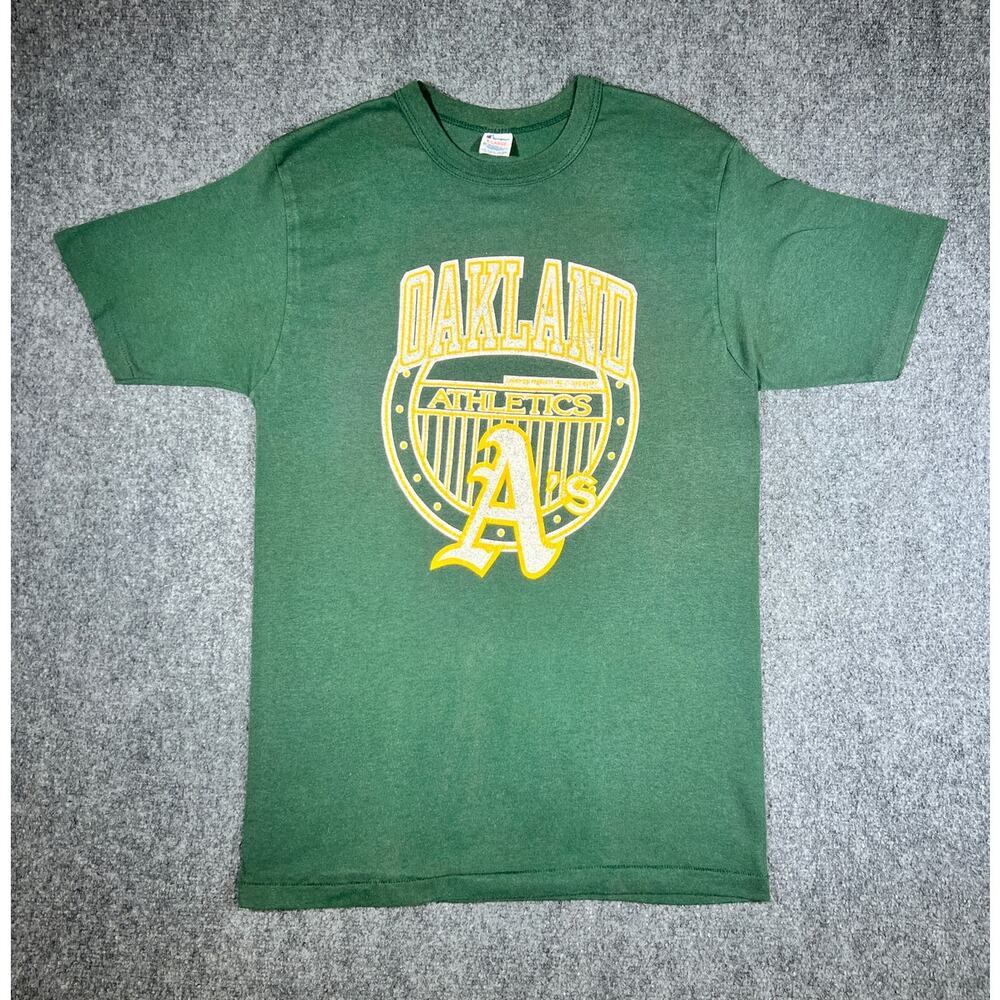Vintage 80s Oakland Athletics Champion T-Shirt MLB Green XL